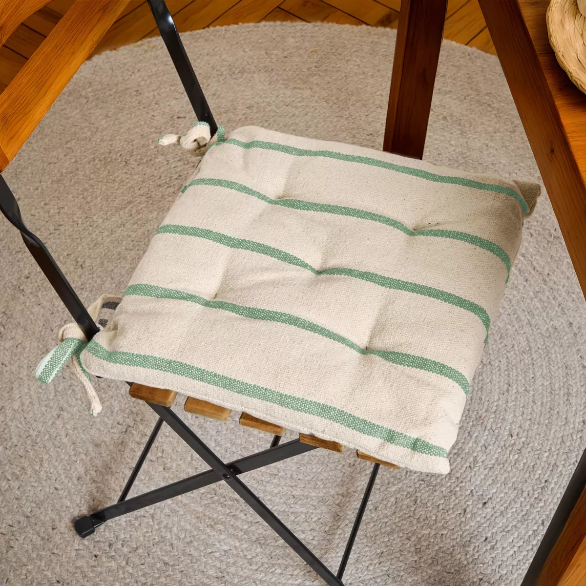 Coussin de chaise extérieur toile de coton (40 x 40 cm) Ocealys Vert