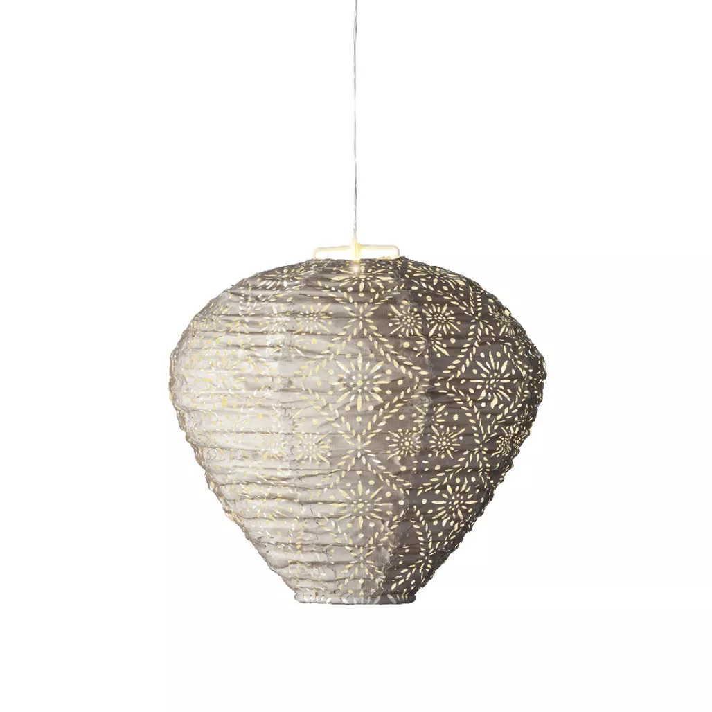 Lampada solare da giardino sospesa (H28 cm) Lanterna traforata Marrone chiaro