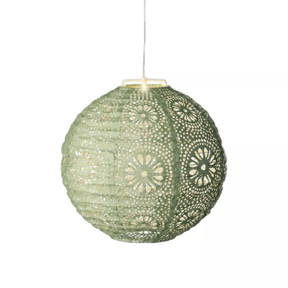 1 Solar lanterne dia25-H23cm-1L vert/blanc chaud