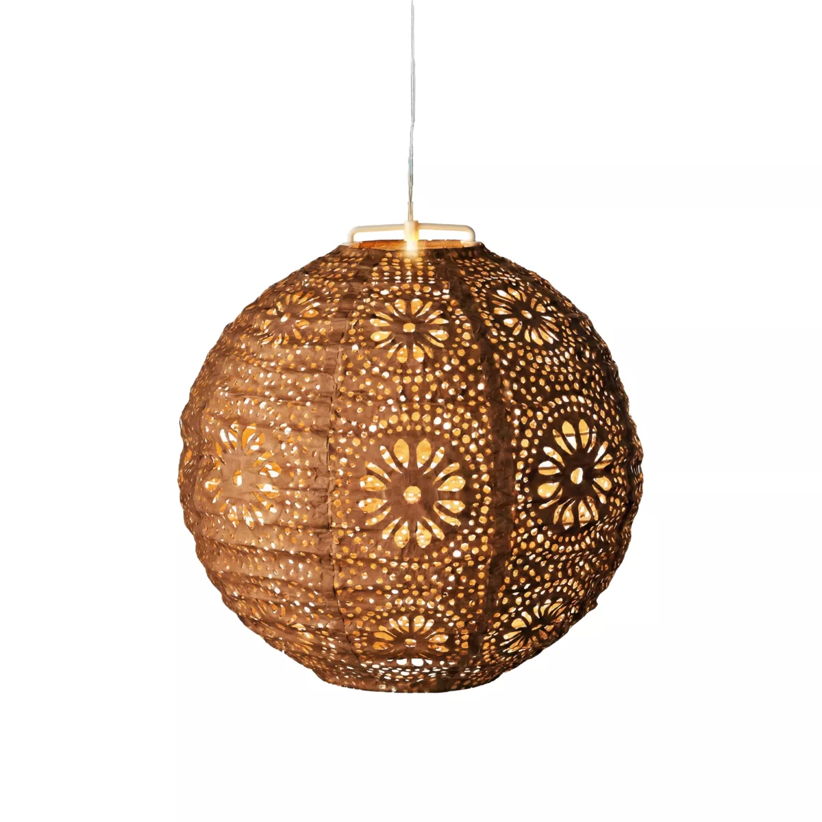 1 Solar lanterne dia25-H23cm-1L orange/blanc chaud
