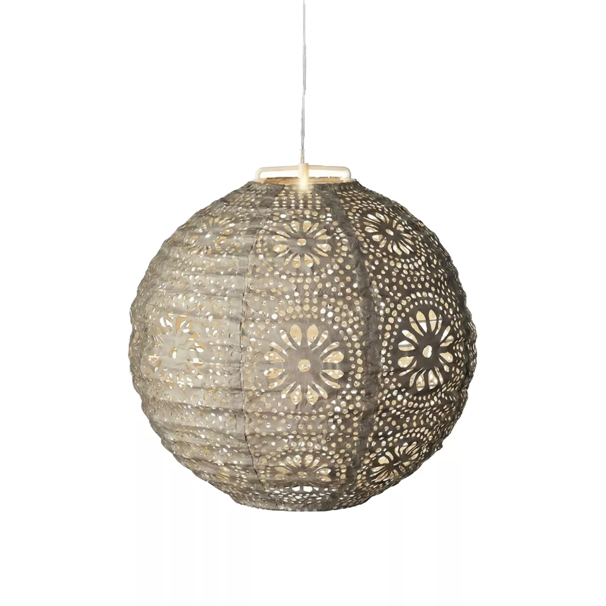 1 Solar lanterne dia25-H23cm-1L marron/blanc chaud
