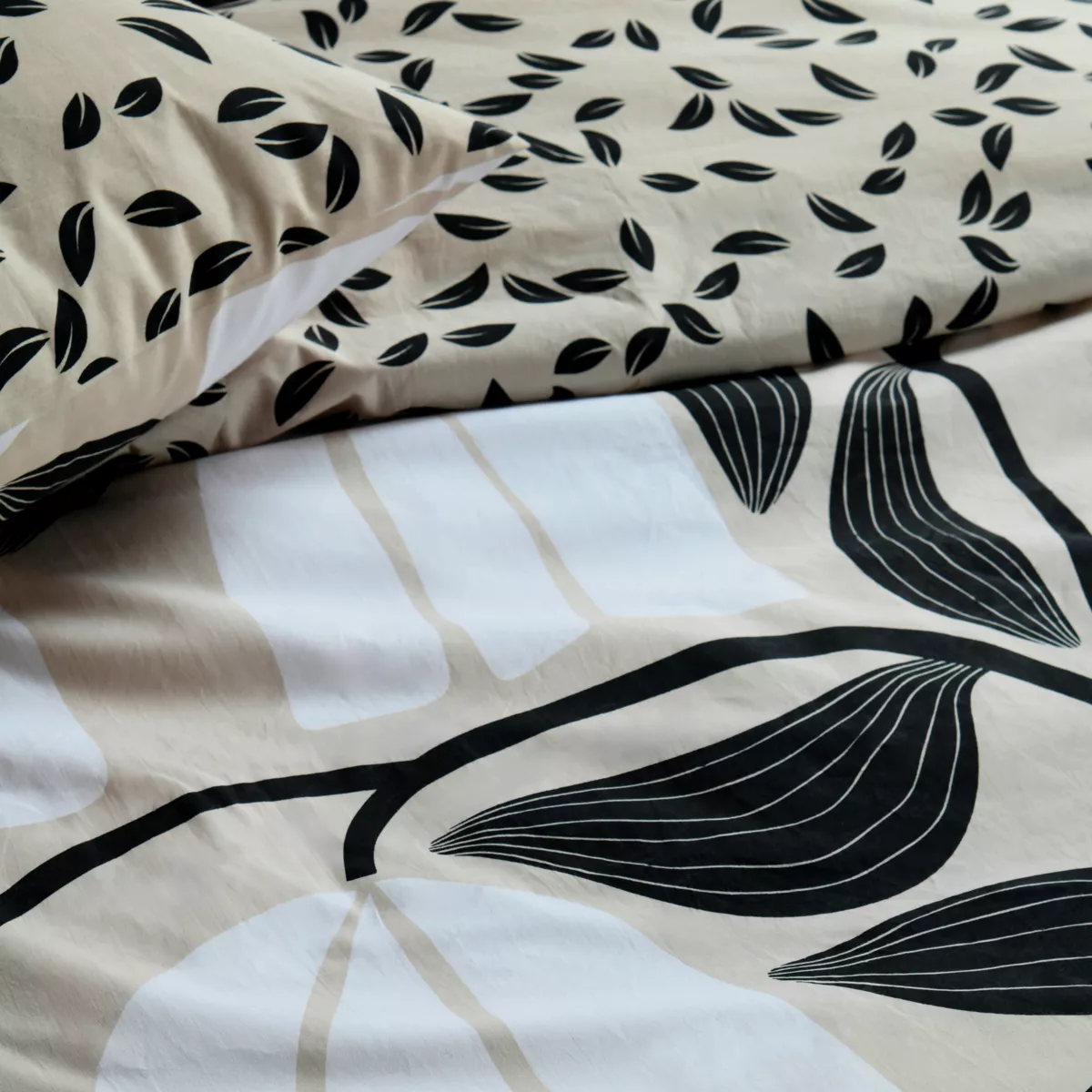 Copripiumino in percalle di cotone (240 x 220 cm) Joyna Beige
