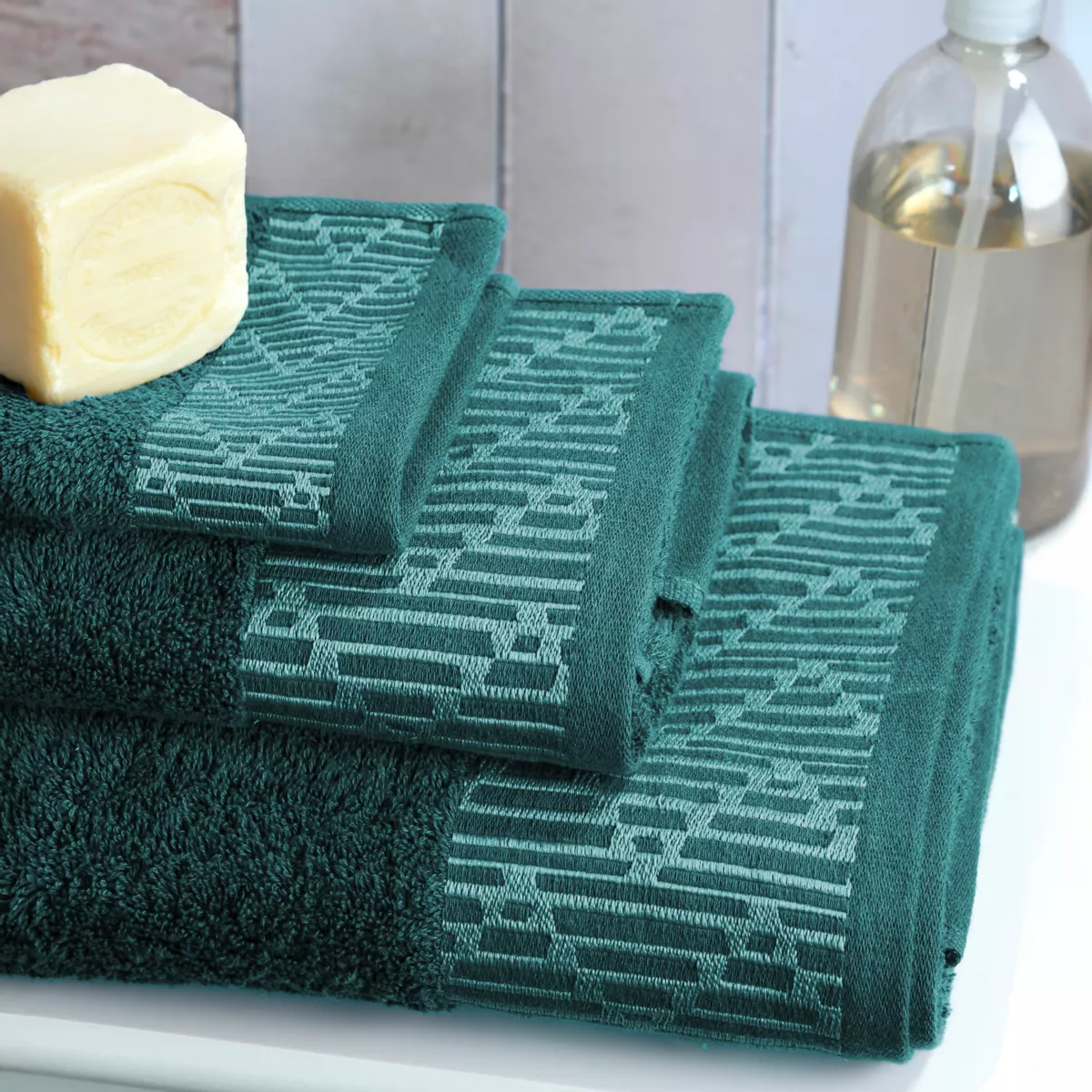 DRAP DE DOUCHE TULI PETROLE 70X140 CM