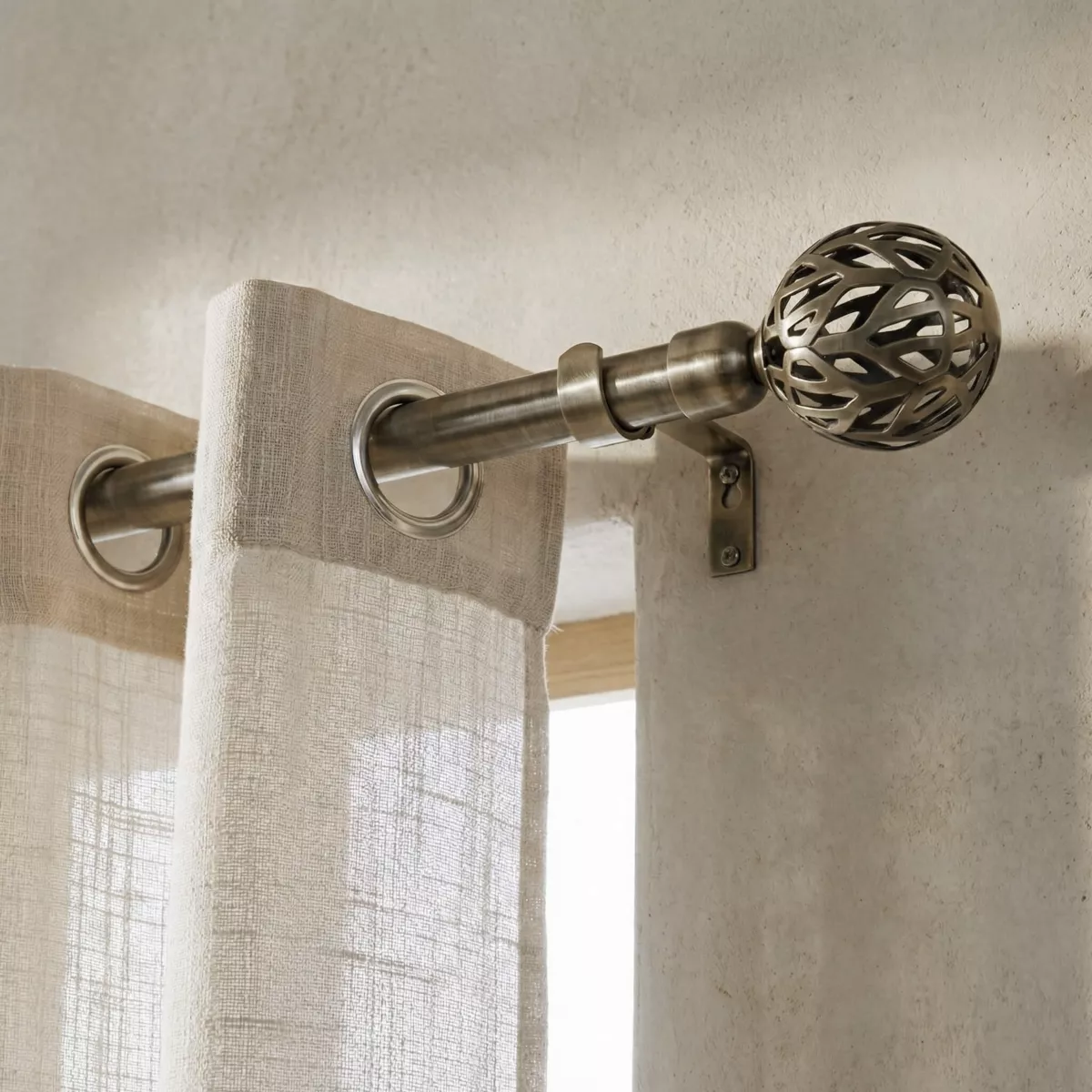 Kit de barra de cortina extensible (L120 - L210 cm / D19 mm) Retro Bronce