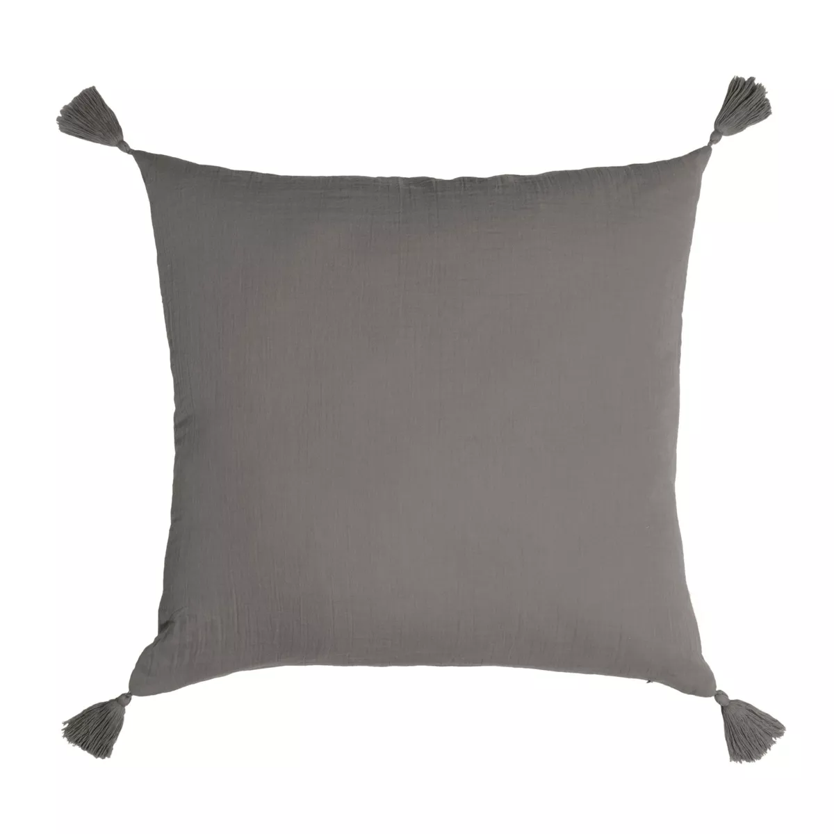 Cuscino quadrato garza di cotone (40 cm) Gaïa Grigio granito 3