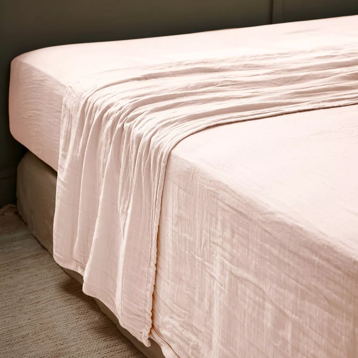 Bettlaken aus Baumwoll-Gaze (240 cm) Gaïa Puderrosa 1