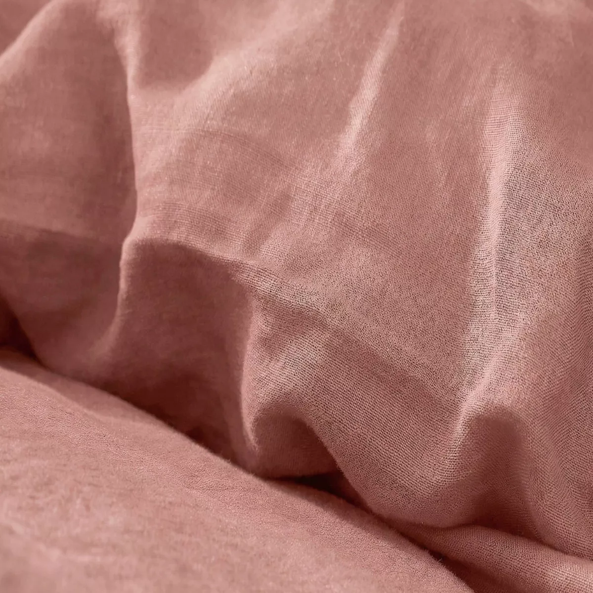 Housse de couette lin lavé (280 x 240 cm) Louise Vieux rose