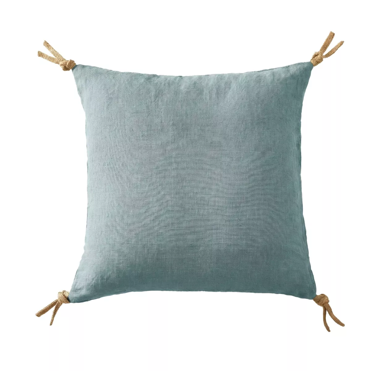 Cuscino quadrato in Lino Lavato (45 x 45 cm) Louise Blu Azzurro