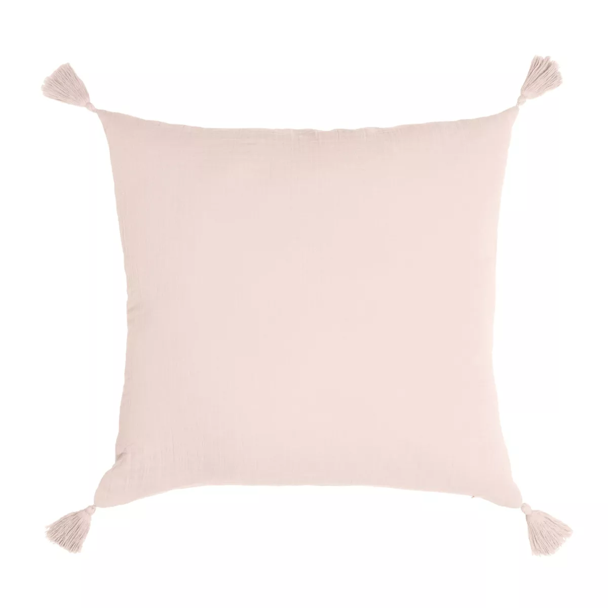 Coussin carré gaze de coton (40 cm) Gaïa Rose poudré 3