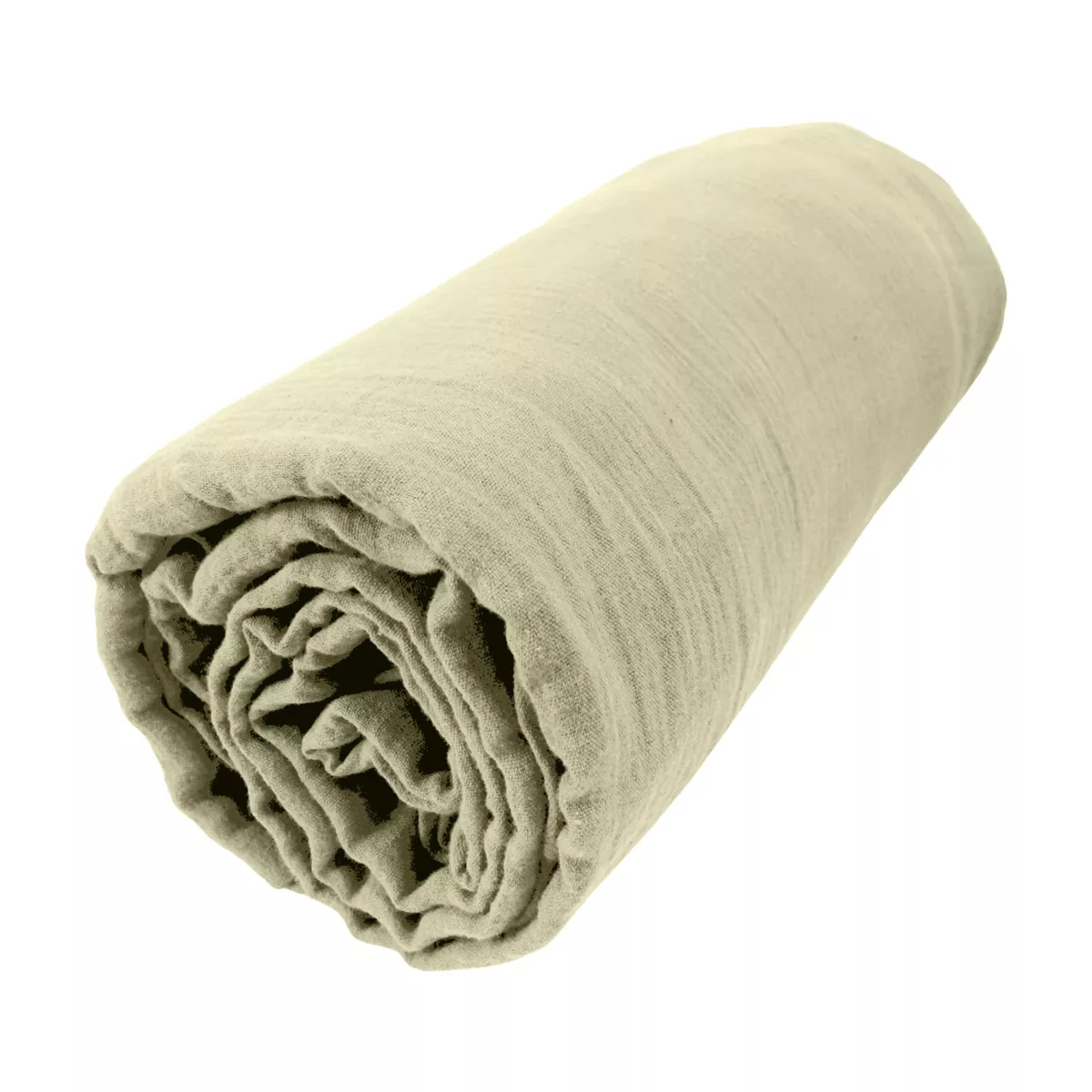 Spannbettlaken aus Baumwoll-Gaze (90 cm) Gaïa Lindengrün 3