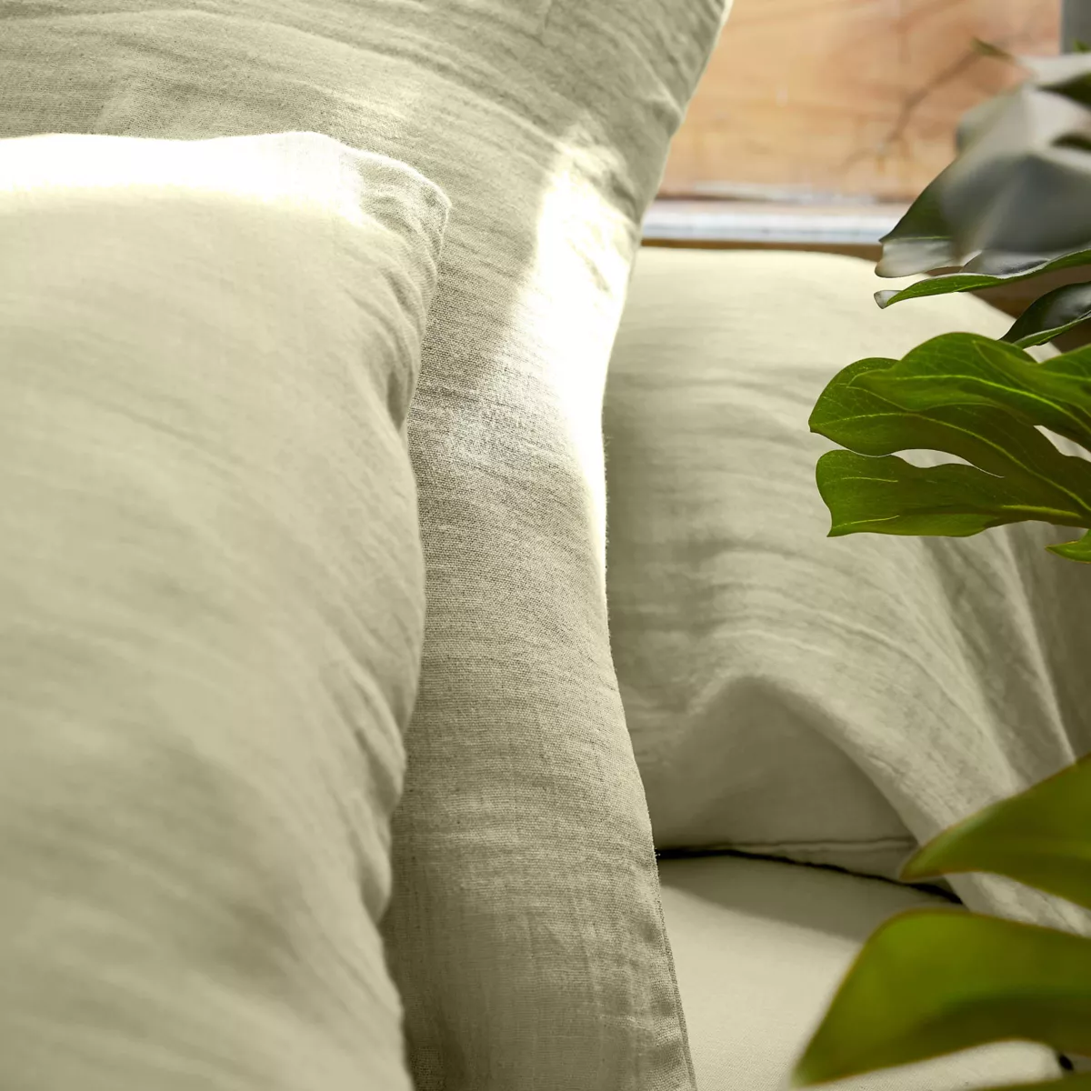 Bovenlaken Katoengaas (270 cm) Gaïa Lindegroen