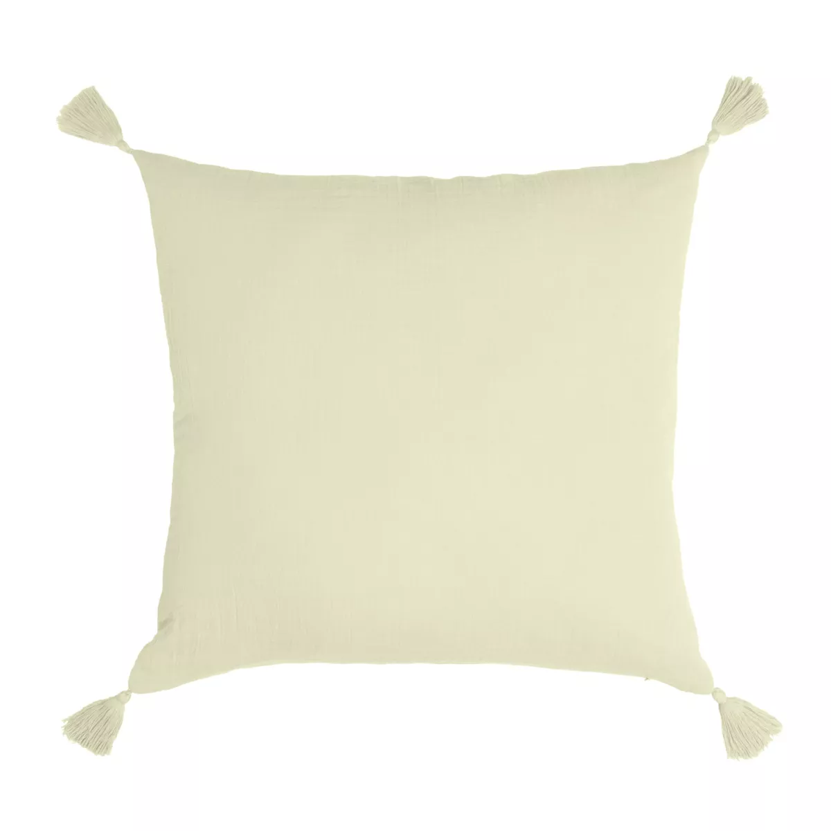 Cojín cuadrado en gasa de algodón (40 cm) Gaïa Verde tilo 3