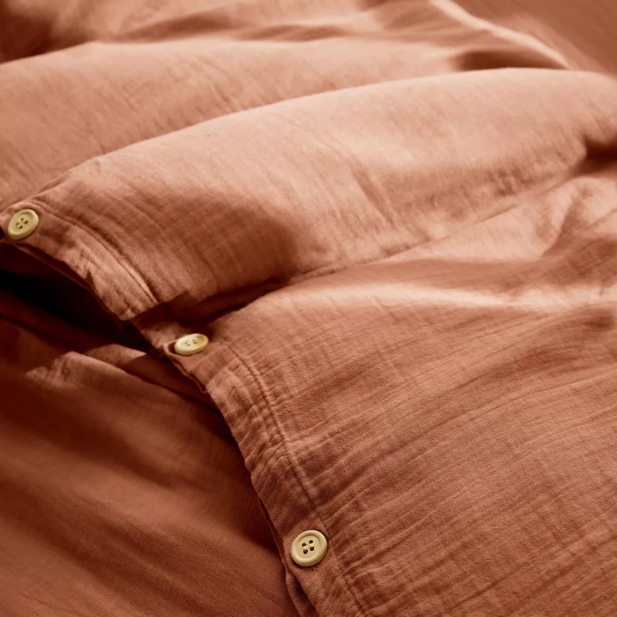 Copripiumino garza di cotone (260 cm) Gaïa Terracotta 2