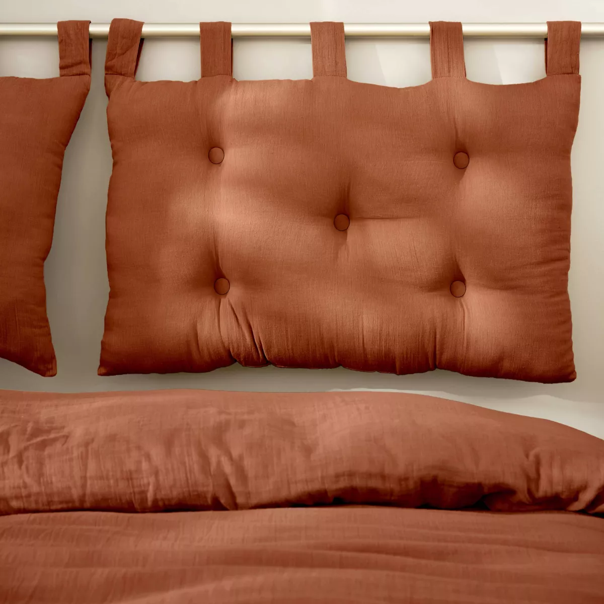 Testata letto garza di cotone (80 cm) Gaïa Terracotta 1