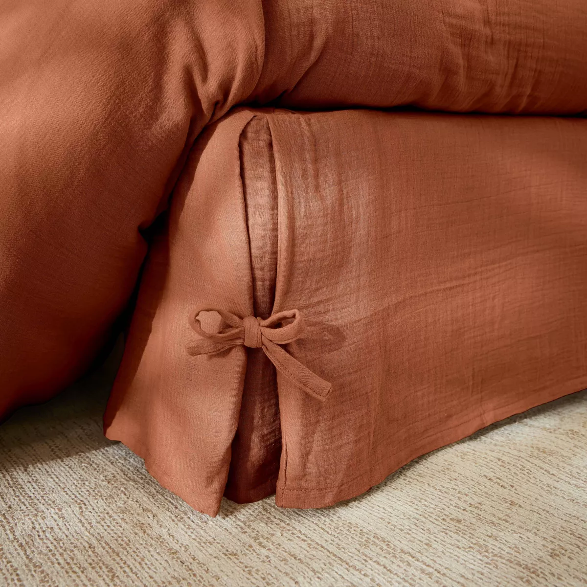 Mantovana garza di cotone (160 x 200 cm) Gaïa Terracotta 1