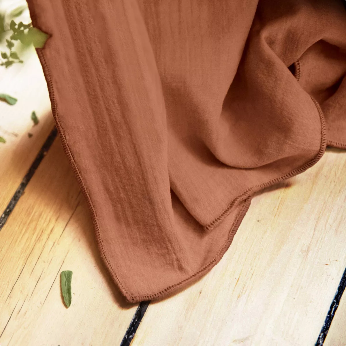 Tafelkleed rechthoekig Katoengaas (150 x 250 cm) Gaïa Terracotta