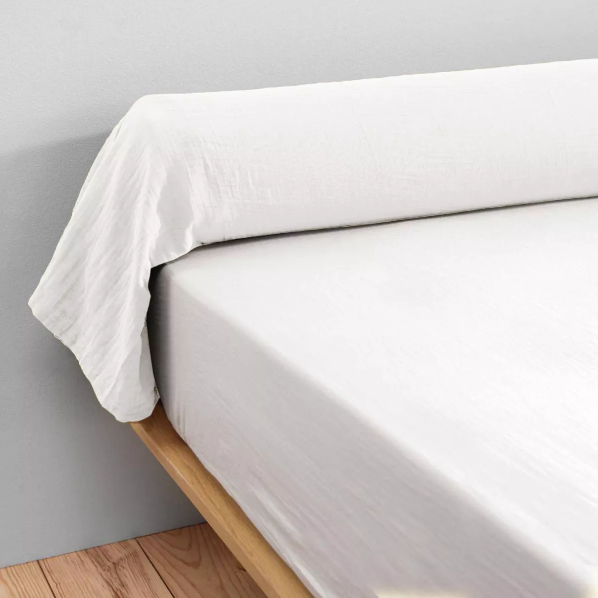 Federa cuscino a rullo garza di cotone (L185 cm) Gaïa Bianco chantilly 3