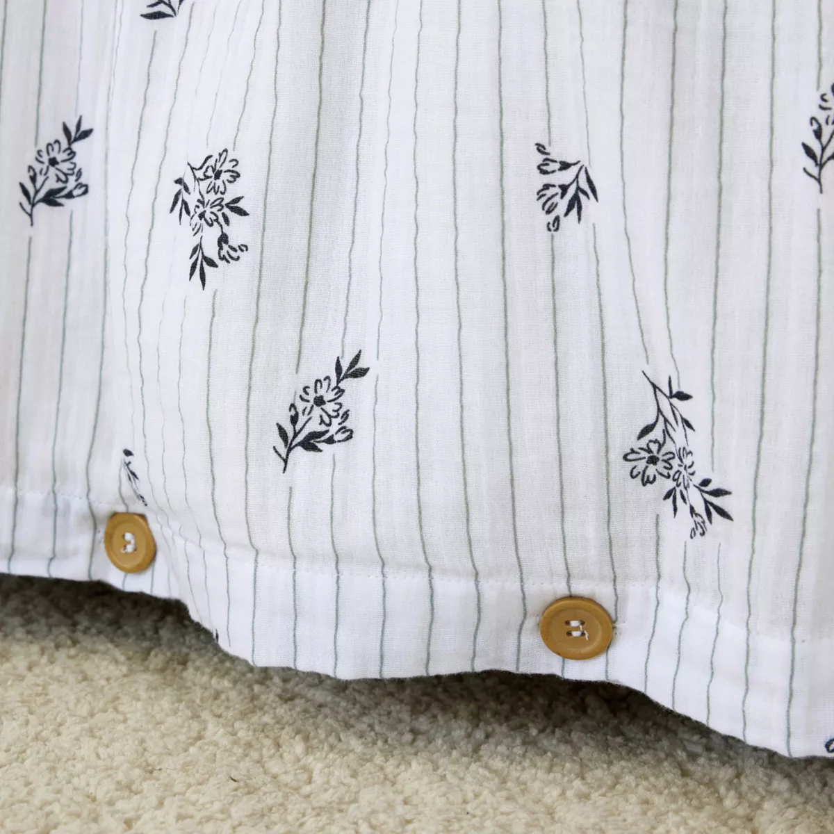 EM - Housse de couette rŽversible 240 x 220 cm Gaze de coton imprimŽe GAIA IRIS Pampa