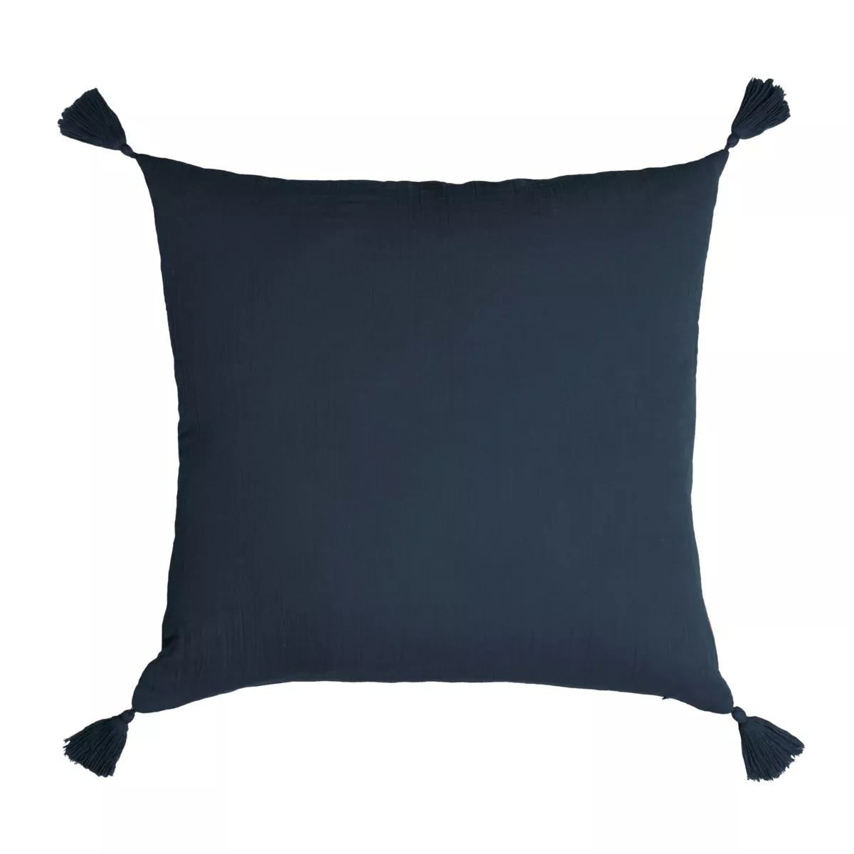 Cojín cuadrado en gasa de algodón (40 cm) Gaïa Azul noche 3