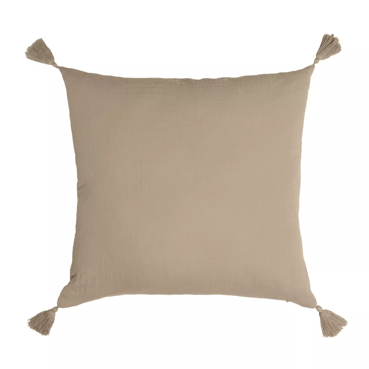 Cojín cuadrado de gasa de algodón (40 x 40 cm) Gaïa Marrón cuerda