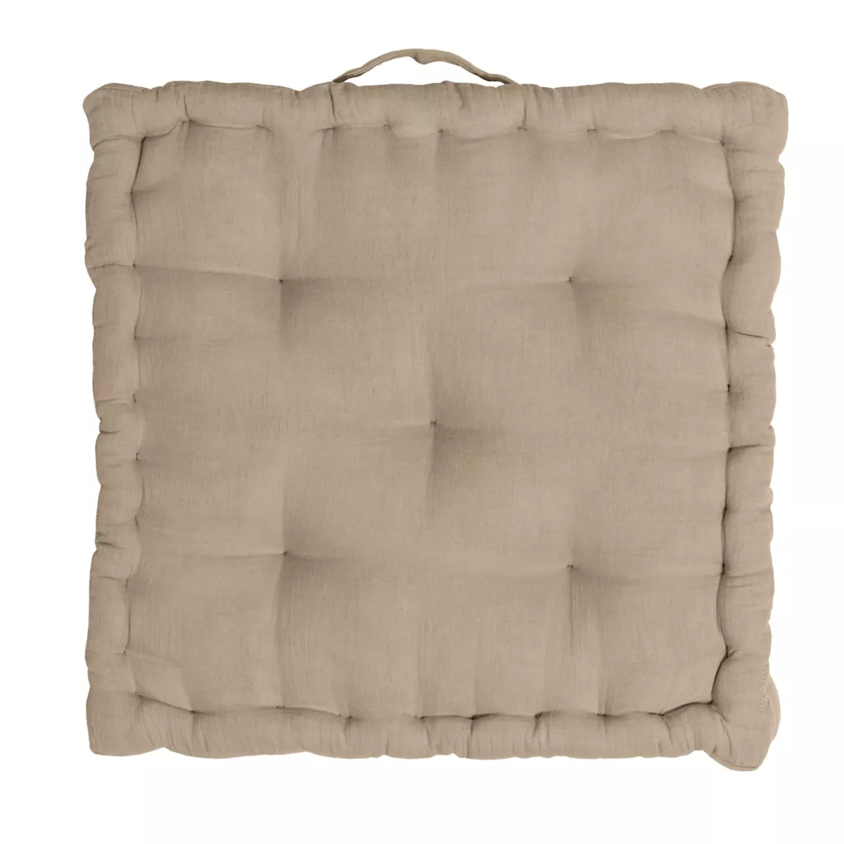 Firkantet gulvpude i bomuldsgaze (50 x 50 cm) Gaïa Ficelle