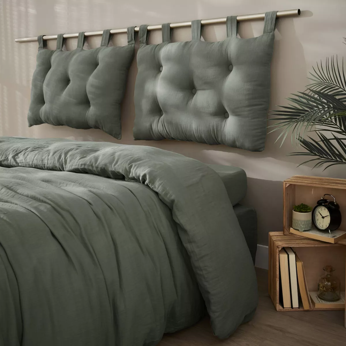 Testata letto garza di cotone (80 cm) Gaïa Verde rosmarino 4