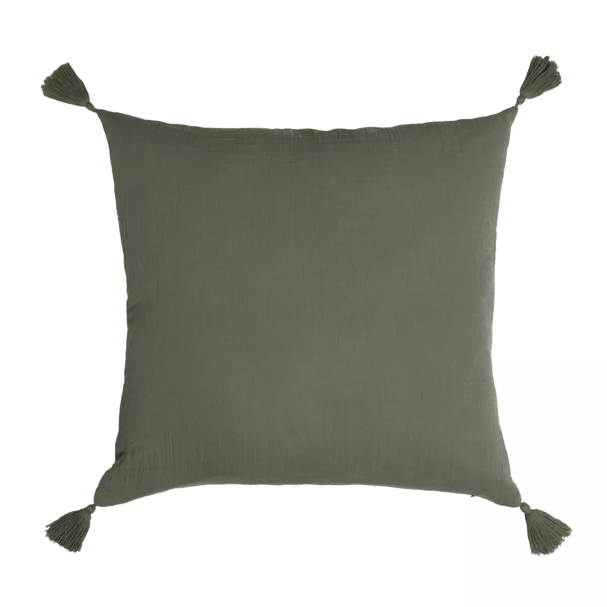 Quadratisches Kissen aus Baumwoll-Gaze (40 cm) Gaïa Rosmaringrün 3