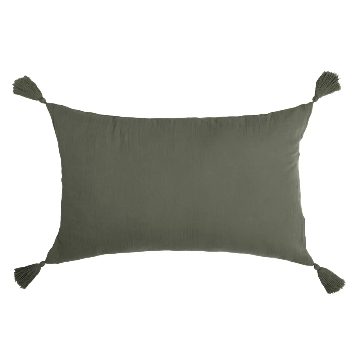Cojín rectangular en gasa de algodón (40 x 60 cm) Gaïa Verde romero