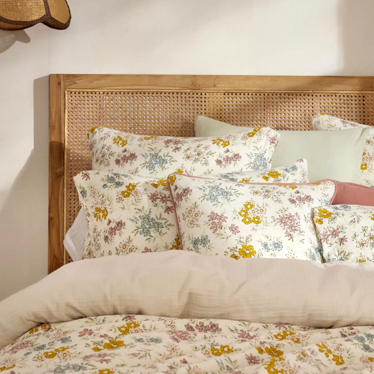 Housse de couette réversible gaze de coton (240 x 220 cm) Gaïa aquarelle Multicolore