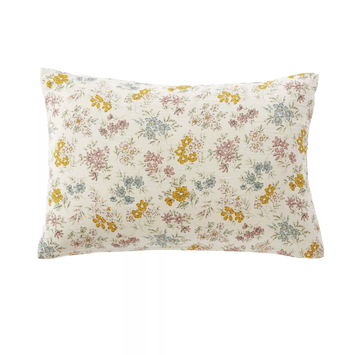 Taie d'oreiller rectangulaire gaze de coton (50 x 70 cm) Gaïa Aquarelle Multicolore