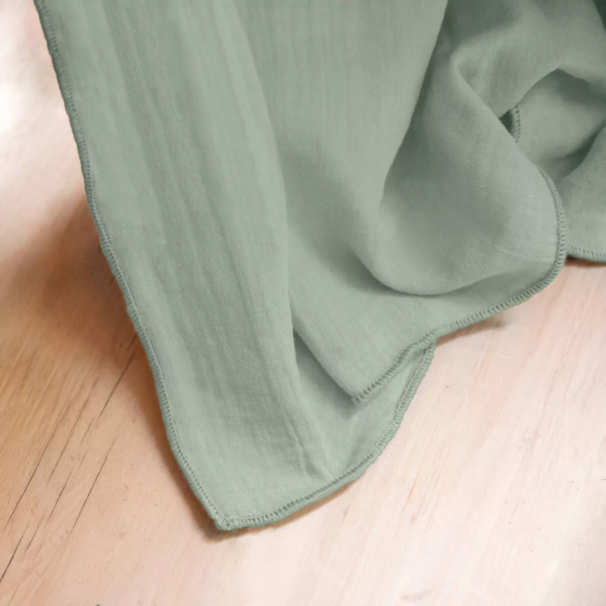 Tovaglia rettangolare in garza di cotone (150 x 350 cm) Gaïa Verde eucalipto