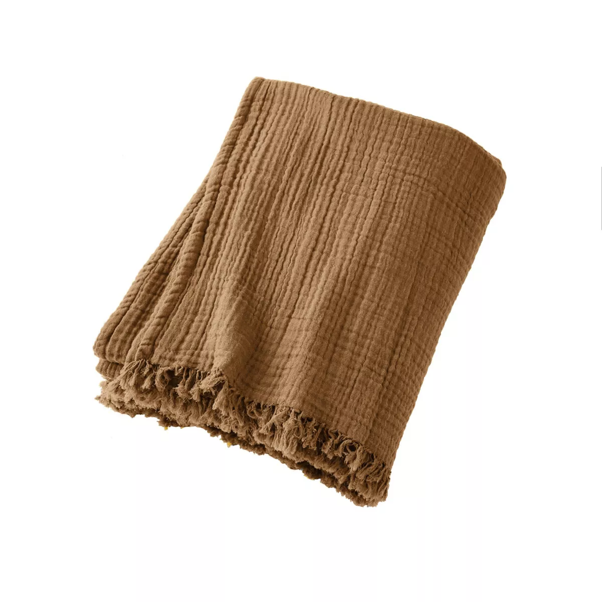 Manta en gasa de algodón (220 cm) Gaïa Camello 3