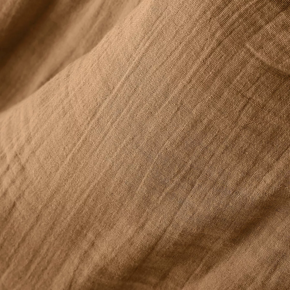 Rideau gaze de coton galon fronceur (180 x 240 cm) Gaïa Camel