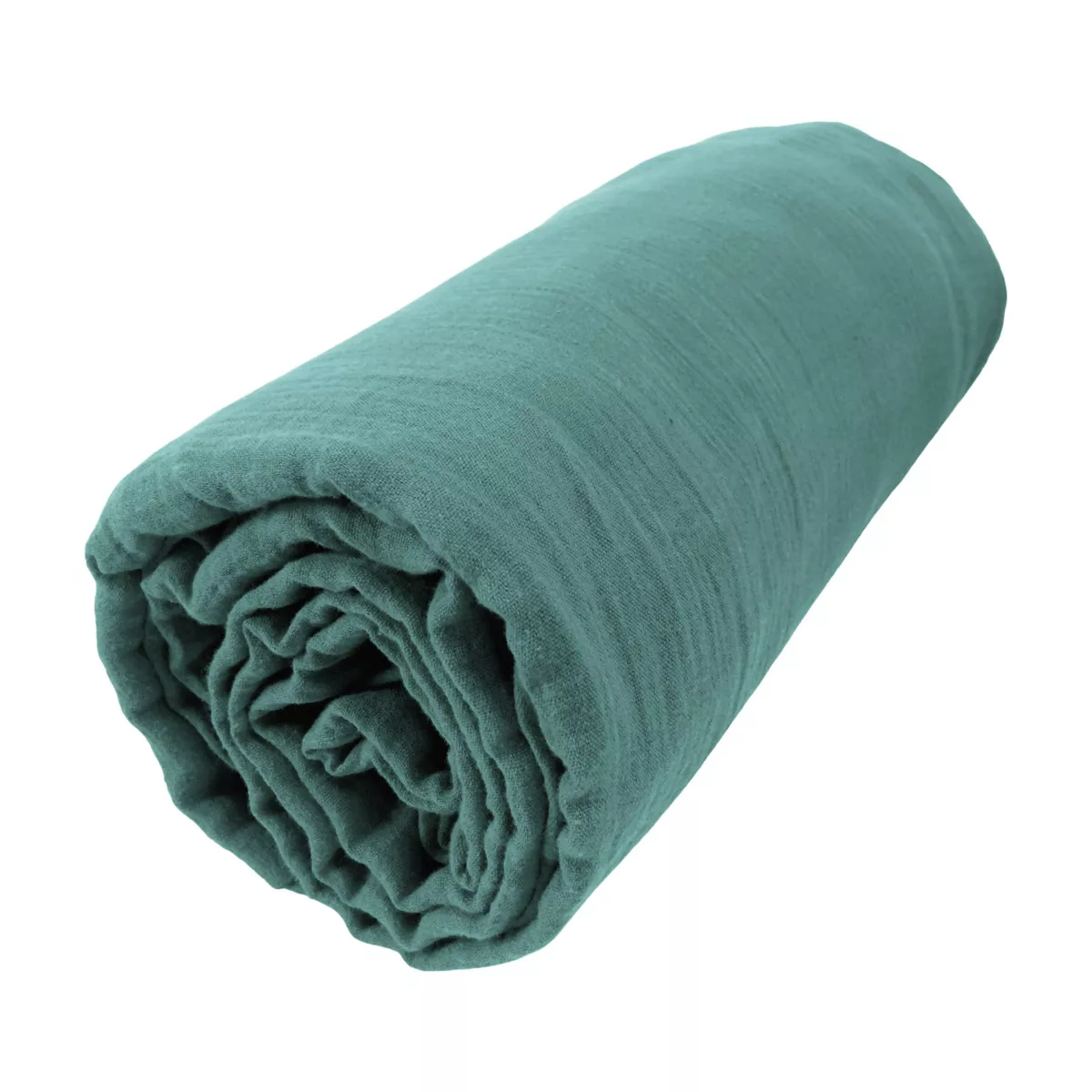 EM - Drap housse 200 x 200 cm Gaze de coton unie GAìA Canard