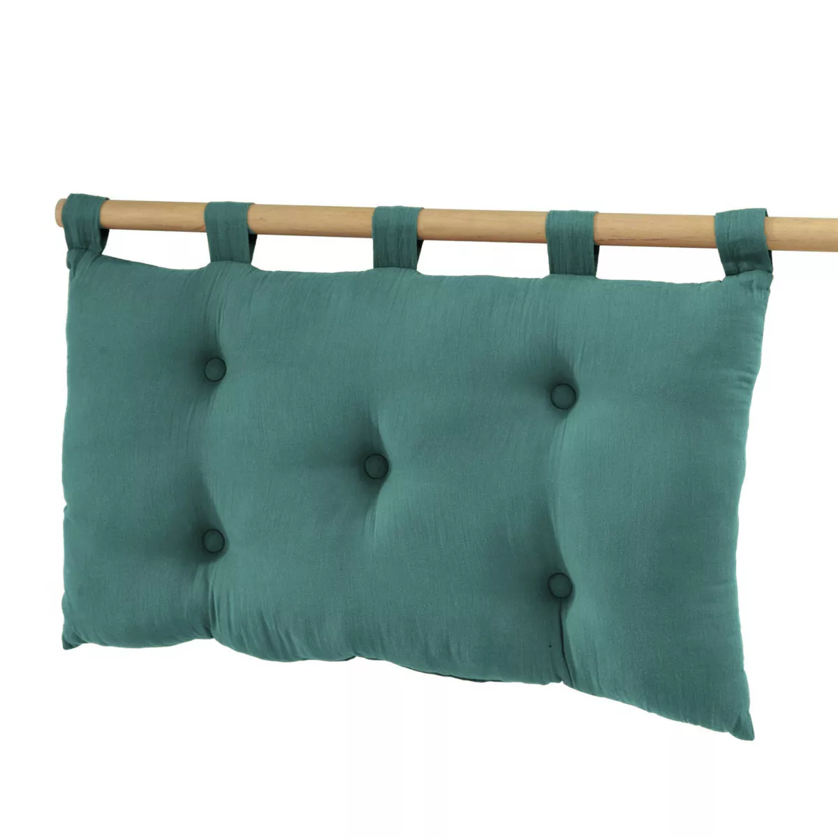 Tête de lit coussin gaze de coton (80 x 50 cm) Gaïa Bleu canard