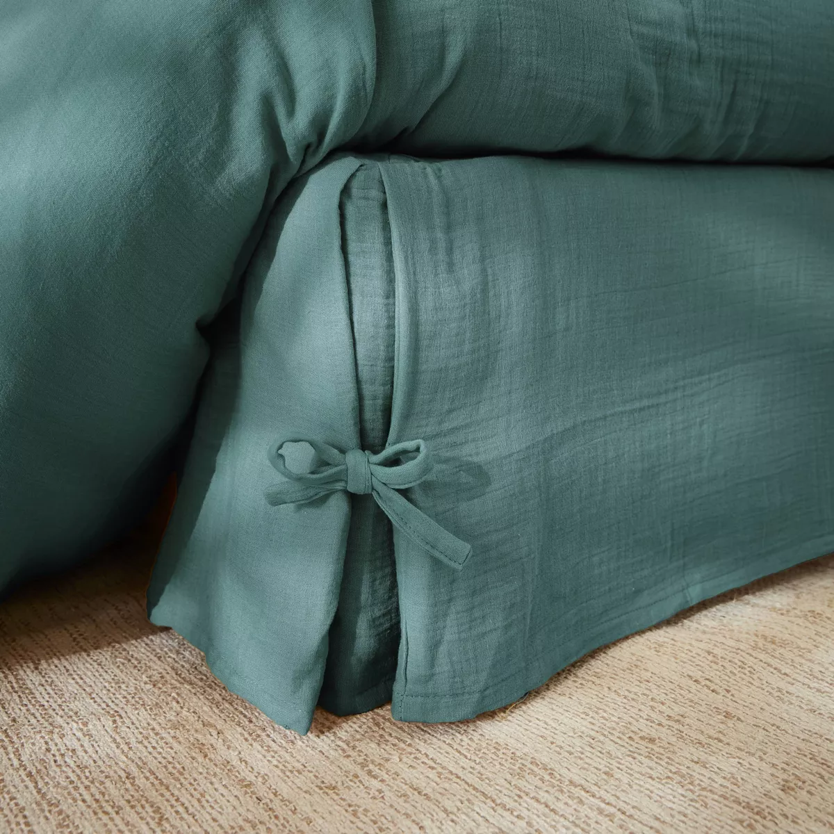 Cubre -somier Gasa de algodón (160 x 200 cm Gaïa Azul trullo 2