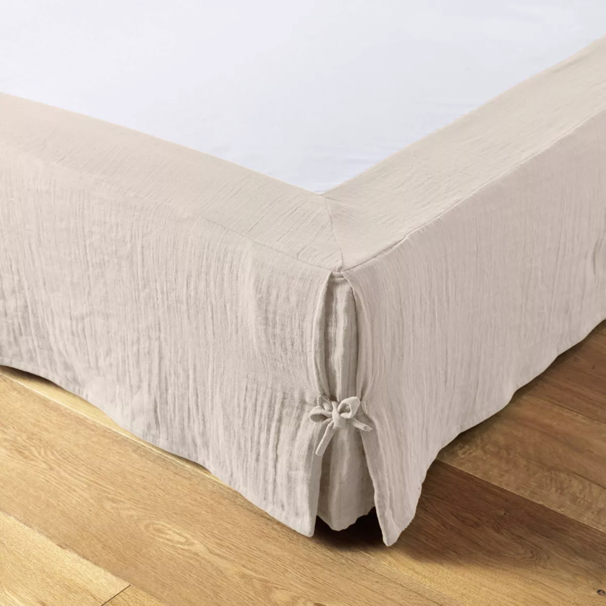 Cache-sommier en gasa de algodón (180 x 200 cm) Gaïa Beige pampa