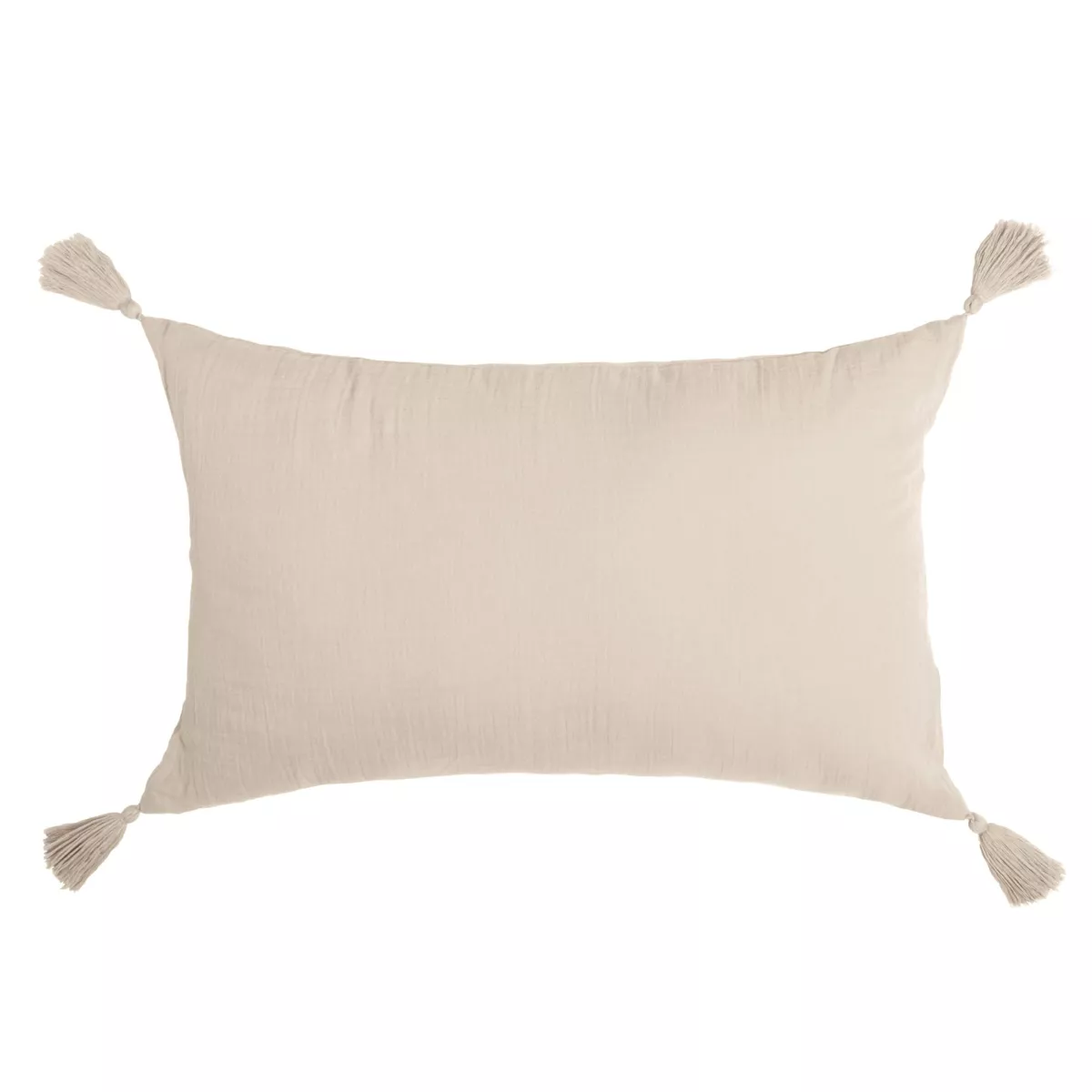 Coussin rectangulaire gaze de coton (40 x 60 cm) Gaïa Beige pampa