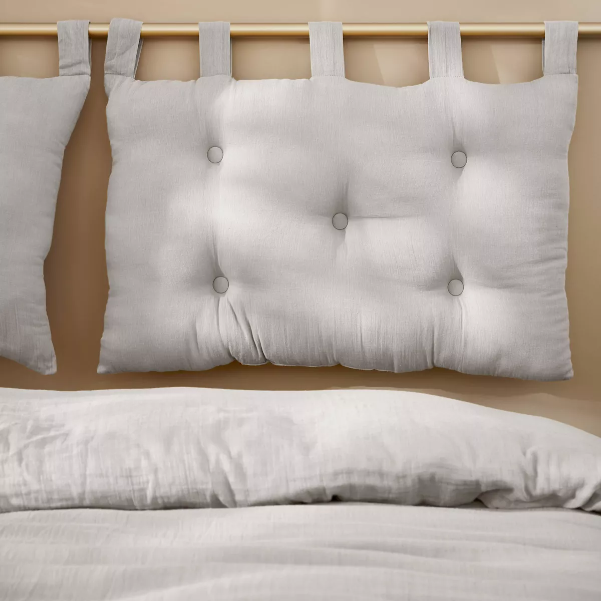 Testata letto garza di cotone (80 cm) Gaïa Grigio nuvola 1