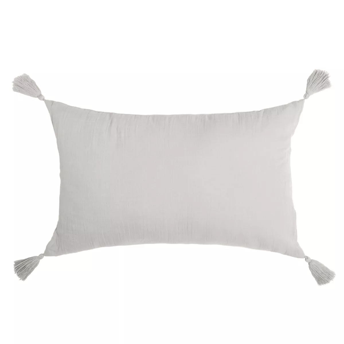 Coussin rectangulaire gaze de coton (40 x 60 cm) Gaïa Gris nuage