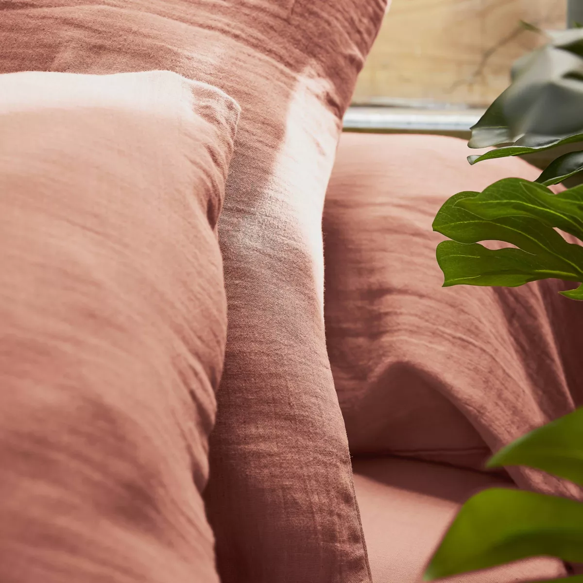 Bettbezug aus Baumwoll-Gaze (240 cm) Gaïa Rosa