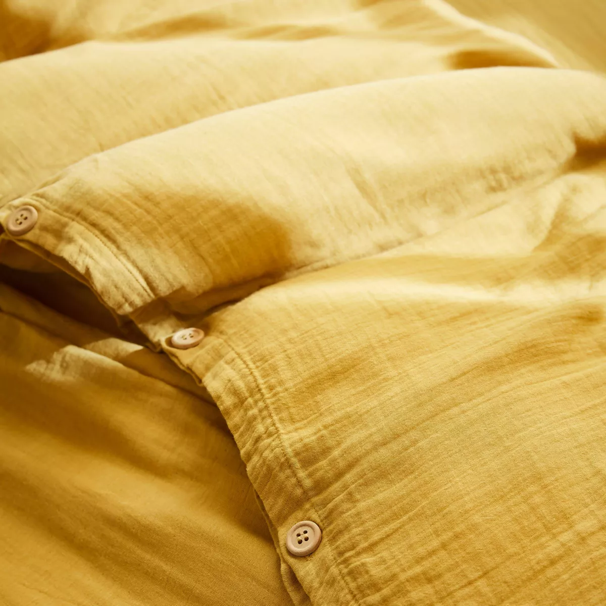 Funda Nórdica en gasa de algodón (280 cm) Gaïa Amarillo azafrán 2