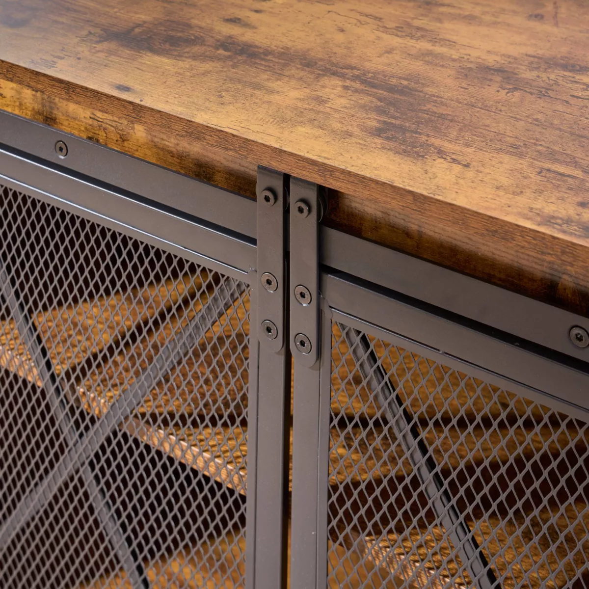 Meuble TV d'angle bois et métal (140 cm) Basko Noir