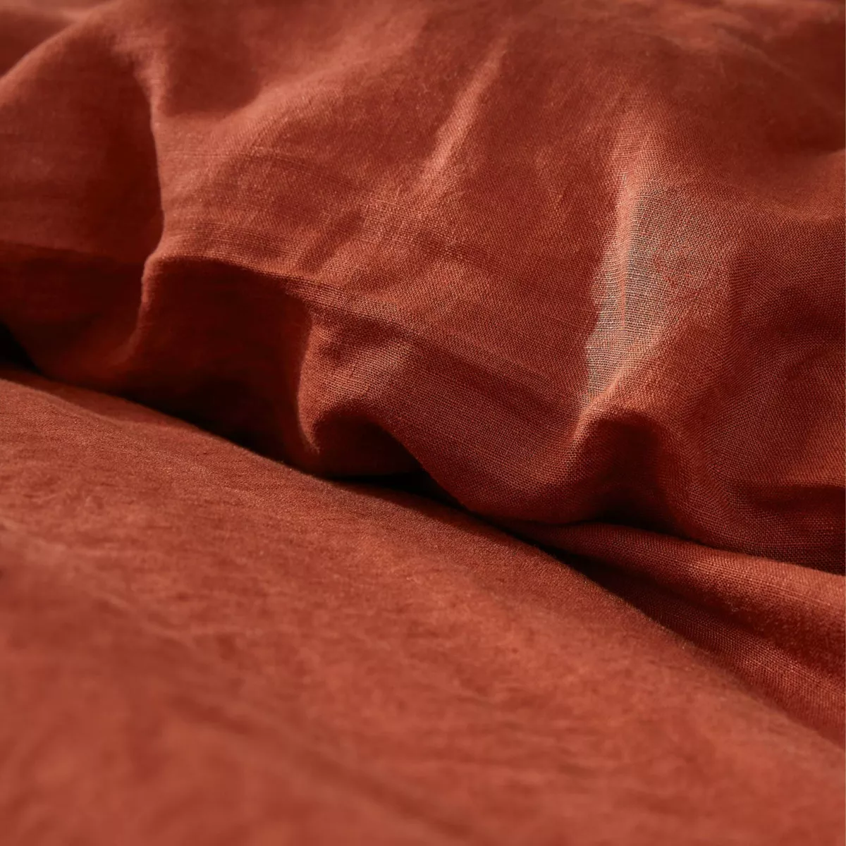 Housse de couette lin lavé (280 x 240 cm) Louise Terracotta