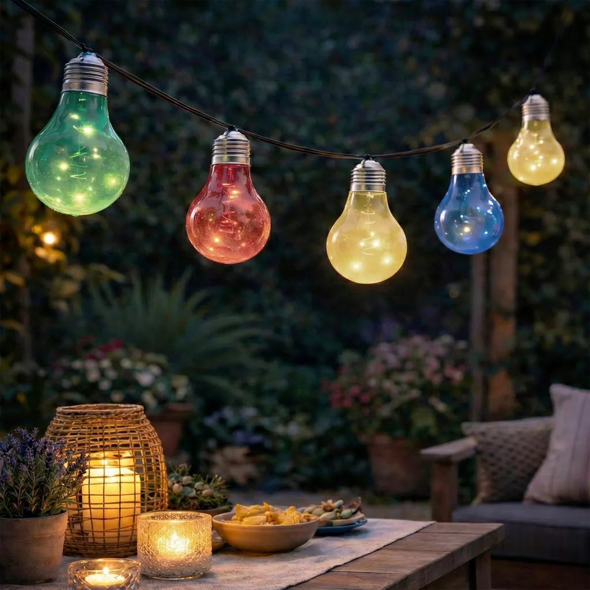 Ghirlanda luminosa solare Flashing 4,5 m - Multicolore 50 LED