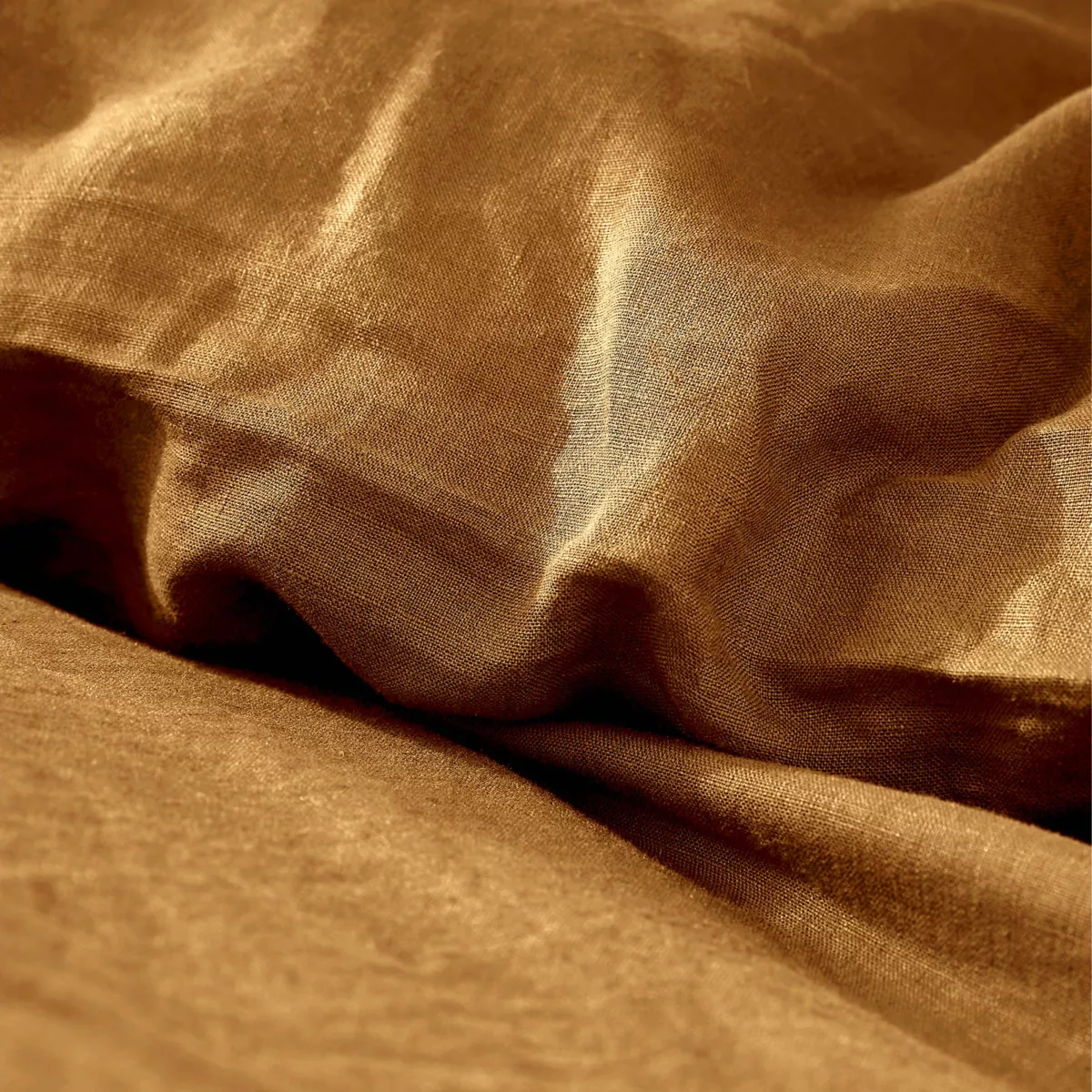 Housse de couette lin lavé (280 x 240 cm) Louise Caramel