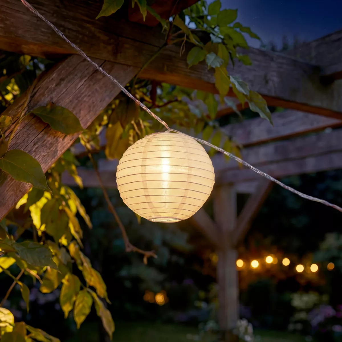 Luminaria esterna a batteria con 20 LED (9,5 m) Lanterne cinesi Bianco