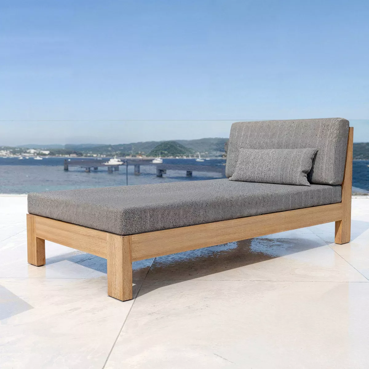 Salotto da giardino angolare in legno di acacia 5 posti 5 pezzi Bornéo Grigio antracite