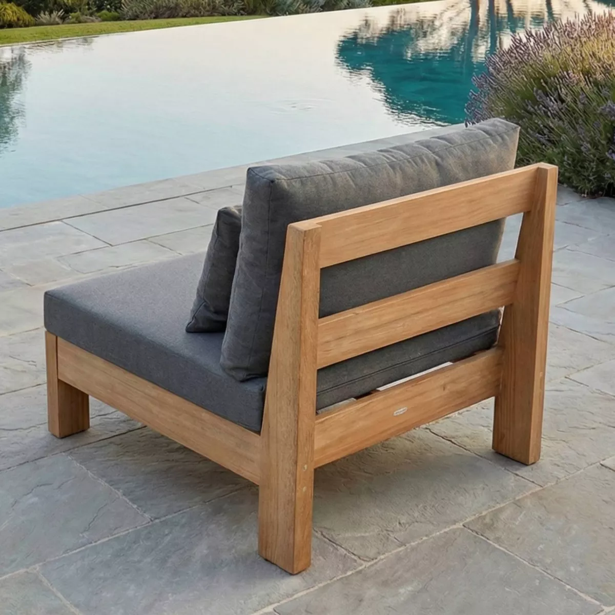 Salotto da giardino in legno di acacia 8 posti 5 pezzi Bornéo Grigio antracite