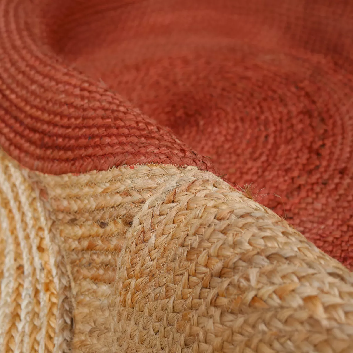 Tapis de salon rectangulaire jute tissée main (140 x 200 cm) Tara Terracotta